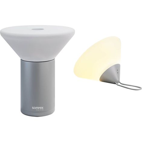 Luminaire extérieur Sompex Mikono plastique gris Ø 14,6 cm lumière chaude IP44 compatible variateur 110 lm réf. 78631 (1/4)