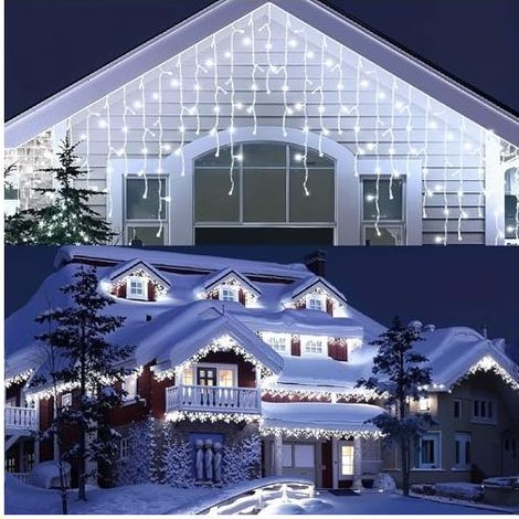 Guirlande lumineuse de Noël extérieure Rintea 10 m, 400 LED, étanche IP44, avec minuterie et 8 modes d'éclairage, idéale pour décorer l'extérieur, les gouttières, les toits, les jardins et les décorat (1/5)