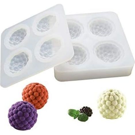 Moule de cuisson 3D Moule à dessert bricolage 4 trous Framboises-Fei Yu (1/5)
