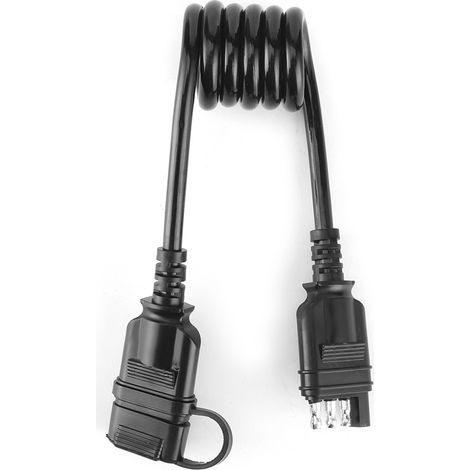 Connecteur flexible étanche 3ft pour remorques, harnais plat 4 broches avec couvercle étanche, câble spiralé américain (1/5)