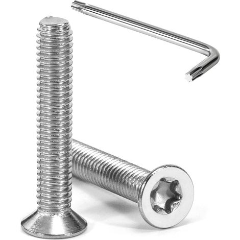 Vis à Tête Fraisée Torx M6 x 35 mm Vis à Six Pans Creux en Acier Inoxydable A2 V2A à Tête Fraisée Métaux avec Clé T30 Filetage Complet 20 Pièces (1/5)