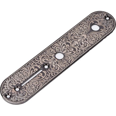 Plaque de contrôle gravée pour guitare Telecaster, pièce de rechange métallique noire (1/5)
