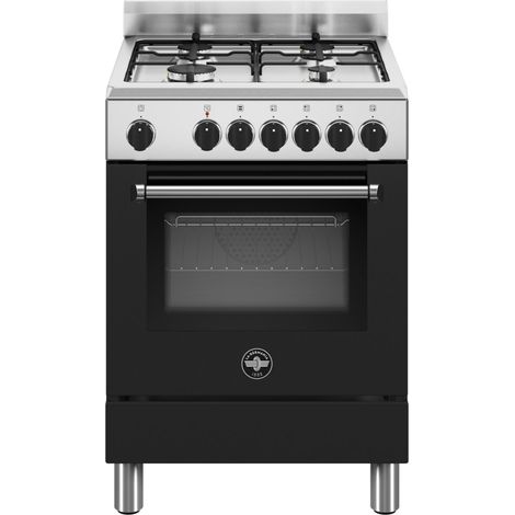 Bertazzoni La Germania Americana AMN664ENEV/24 cucina Elettrico Gas Nero, Acciaio inox A (1/2)