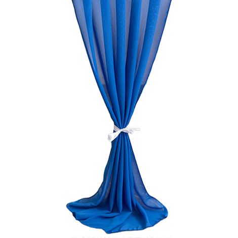 Chemin de table semi-transparent en mousseline, bleu royal, idéal pour les repas, les mariages, les fêtes, les banquets de Noël et la décoration de gâteaux. (1/5)
