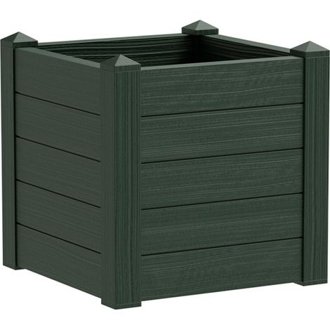 Jardiniere Trama001 42x40cm - Réserve d'eau et pieds réglables - Vert foret (1/3)