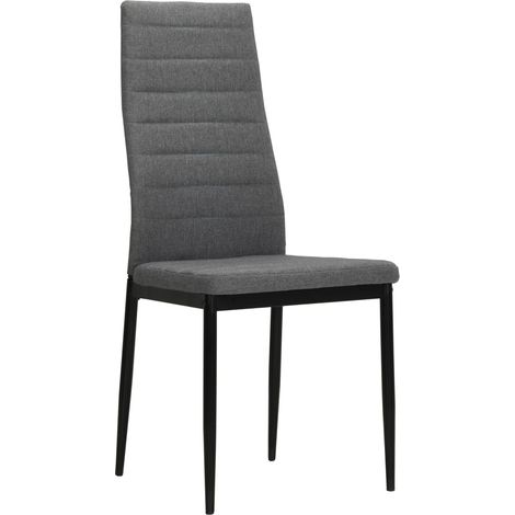 Lot de 2 Chaises à manger,Chaise de cuisine gris clair tissu CFW15912 (1/5)