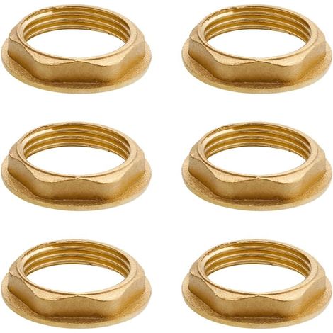 6 Stück Flansch Sechskant Sicherungsmuttern, 1-1/4" Flansch Innengewinde Messing Sechskantmutter, Wasserhahn Sanitär Fitting Mutter, für Badezimmer Waschbecken Sanitär Armaturen Zubehör (1/5)