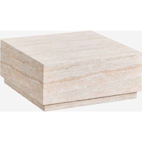 Mesa de centro para jardín cuadrada 80x80 cm en cemento look travertino Imala SKLUM (1/5)