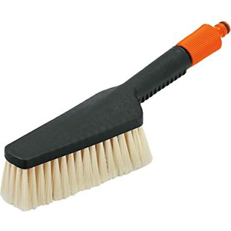 WURKO cepillo spray con racor  r8091 , Cepillo spray con racor de enganche rápido para manguerasCerdas elásticas y flexibles Fabricado en plástico Naranja y negro C