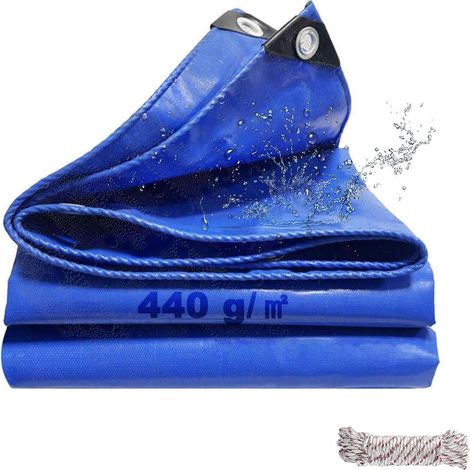 Abdeckplane 3x4m 440g/m² wasserdicht mit Ösen, UV-Schutz, reißfest (1/5)