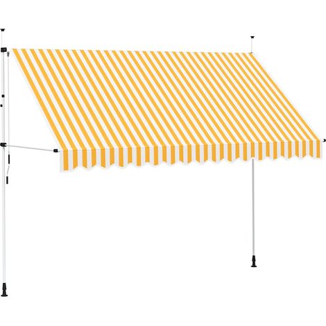 Maison Exclusive - Tenda da Sole Retrattile Manuale 350cm Strisce Arancione Bianco (1/5)