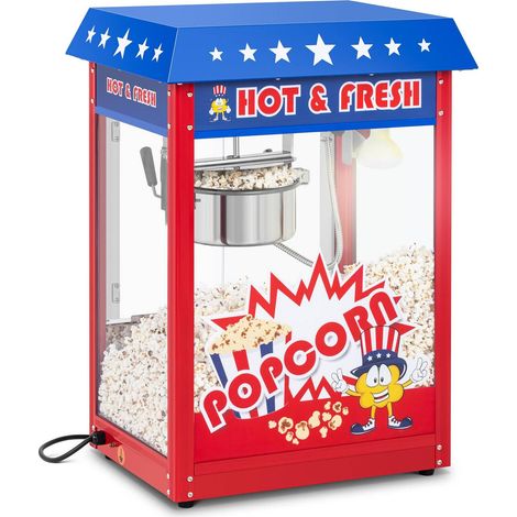 Machine à popcorn - Royal Catering - Puissance : 1 600 W - Rendement : 5 kg/h, 16 l/h (1/10)