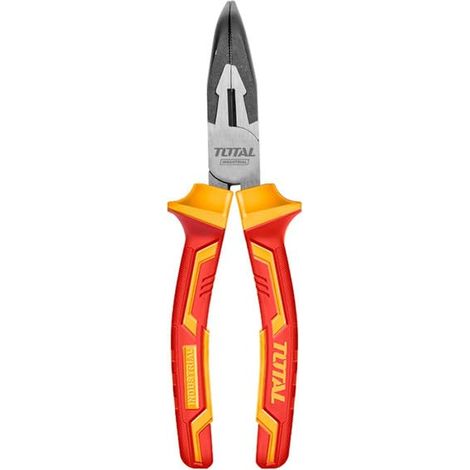 Pince Isolée - Pointe Courbe - Chrome Vanadium - Idéale pour Électriciens et Projets Électriques - Mesure : 200 mm (1/4)