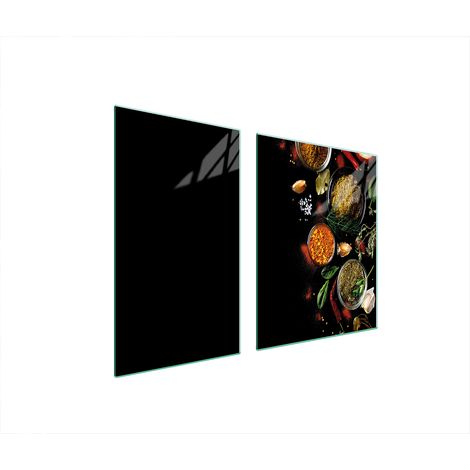 ASSIETTE EN VERRE et PLANCHE À DÉCOUPER 100x52 ÉPICES (1/5)