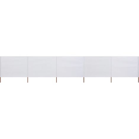 Paravent 5 panneaux Tissu 600 x 120 cm Blanc sable vidaXL (1/7)