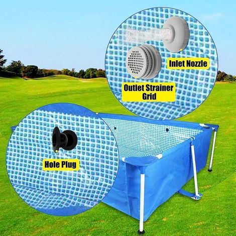 Kit de connecteur de pulvérisation de piscine 6 pièces avec grille de filtre de sortie , buse d'entrée et bouchon de trou , accessoires de piscine (1/3)