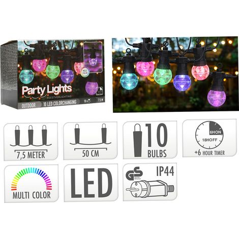 Ghirlanda luminosa 10 palle LED colorate - PARTYLIGHTS (1/2)