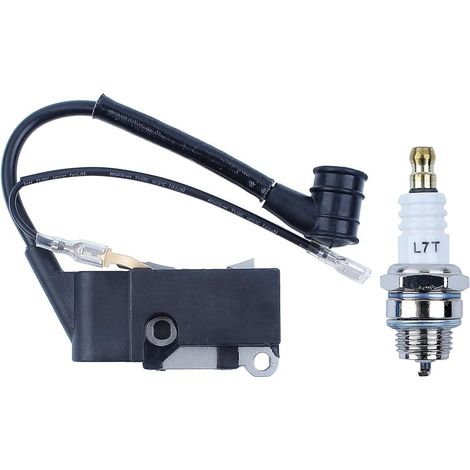 Bobine d'Allumage pour Chinoise Tronçonneuse 4500 5200 5800 45cc 52cc 58cc 2 Temps Module de Bobine Allumage Tronconneuse Pièces de Rechange Professionnelles avec Bougie