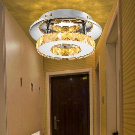 Kristall Kronleuchter 20cm LED Modern Deckenleuchte für Schlafzimmer, Wohnzimmer, Flur - Warmes Licht