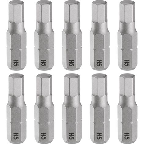 10pcs H5.0 Embout de Tournevis Hexagonal 1/4" Tige Hexagonale 25mm/1" Longueur Magnétique Tête Hexagonale Acier S2 Embout de Tournevis (1/5)