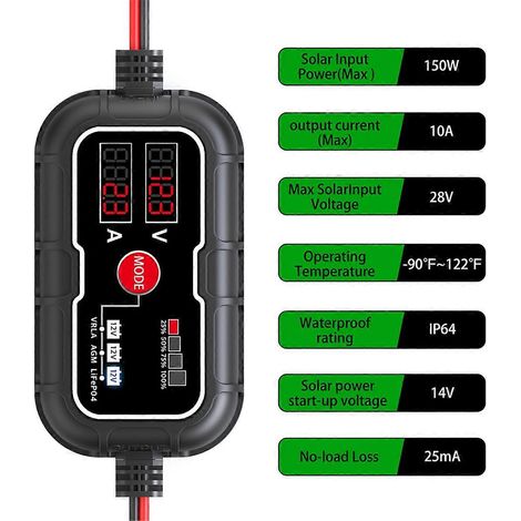 Contrôleur de panneau de charge solaire numérique MPPT 10 A 12 V avec écran LCD pour l'amélioration de l'habitat (1/5)