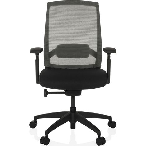 Chaise de bureau / chaise pivotante COLORE dossier résille / assise tissu noir hjh OFFICE