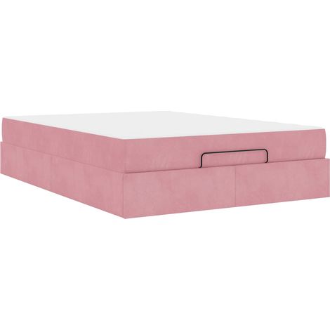Maison Exclusive - Struttura letto con materasso 2 pz Rosa Velluto (1/4)