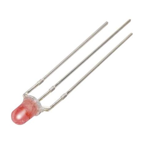 LED câblée rouge, blanche ronde 3 mm 1000 mcd, 5040 MCD 34 °, 43 ° 20 mA, 20 mA 2 V, 3.3 V YBR-30FRW (1/2)