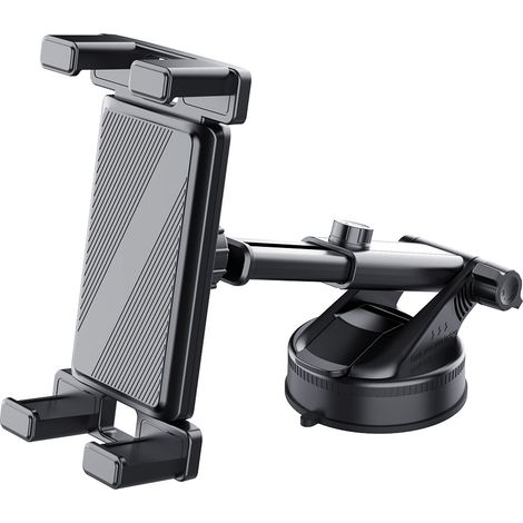 Support de téléphone de voiture avec ventouse, compatible avec les téléphones et tablettes à écran pliable iPad 7 (12,9 pouces), noir. (1/5)