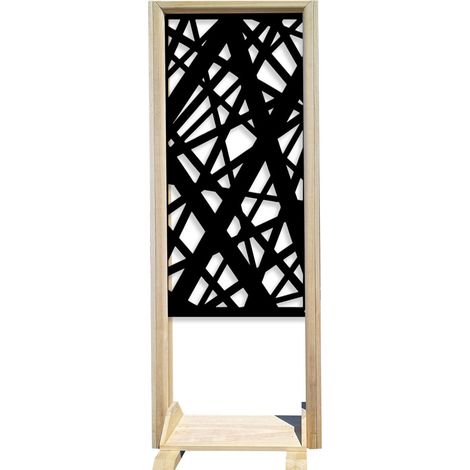 DIAGONAL LARGE - Separè - Paravento modulabile - 70x190cm - in Legno e PVC Nero (1/3)