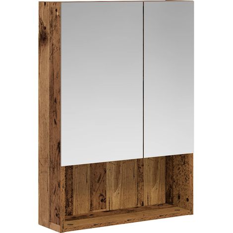 Maison Exclusive - Mobiletto per specchio da bagno Legno vecchio 50 x 14,5 x 70 cm