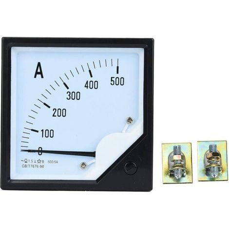 Détecteur de jauge de testeurs 500A 1.5 de précision de mesure analogique d'ampèremètre analogique de panneau carré de mètre actuel (1/5)