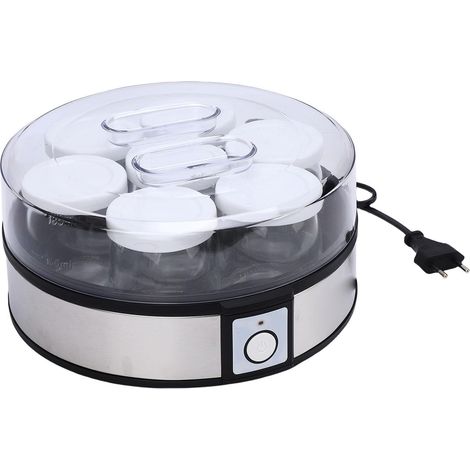 Maker de Yogourt Probiotique, Moteur Yogourt électrique 20W avec 7 Pots de Yogourt de 180 Ml, Machine de Fabricant de Yogourt Portable pour le Pouding Milk-shake à la Maison