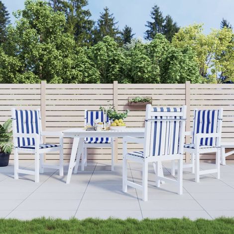 Lot de 4 Coussins de chaise à dossier bas Coussin de siège Coussins pour Fauteuil rayures bleu et blanc BSRHS866013 (1/5)