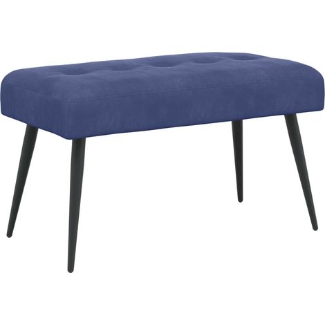 Bench with Button Tufted Police Blue 80 x 40 x 46 cm Velvet vidaXL