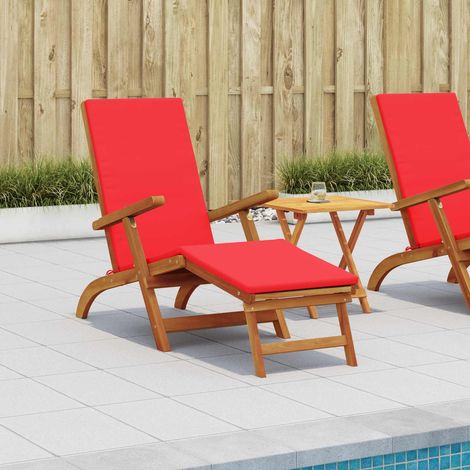 vidaXL Lettino prendisole reclinabile e pieghevole 2 pcs Rosso (1/5)