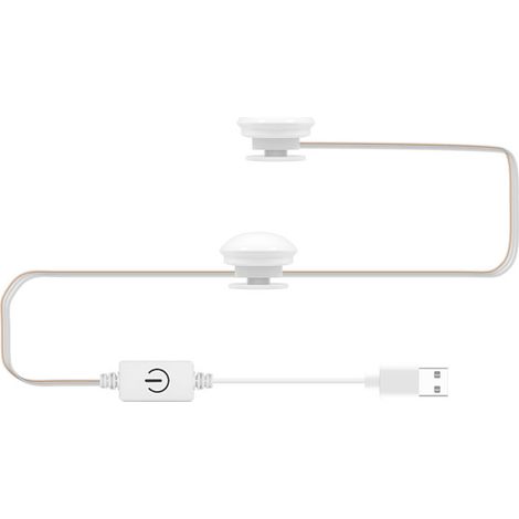Ampoule LED pour miroir de courtoisie, éclairage frontal USB, éclairage de maquillage tricolore à intensité variable, éclairage de rechange (1/5)