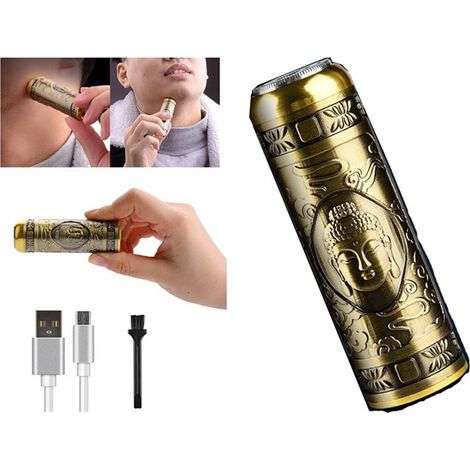 Rasoir De Poche électrique Rechargeable Mini Gold Vintage Rasage Barbe Moustache (1/5)