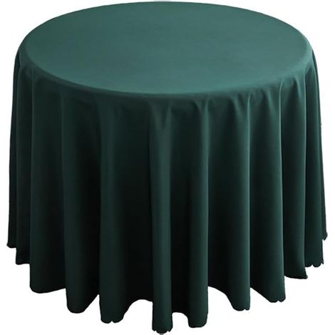 Nappe ronde en polyester pour maison, restaurant, fête, buffet, pique-nique (vert foncé, ronde, 240 cm) (1/3)