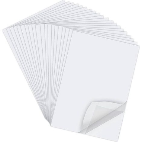 20 feuilles de ruban adhésif double face transparent format A4 (21 x 29 cm), ultra-résistant, pour loisirs créatifs, décoration intérieure et autres travaux manuels.