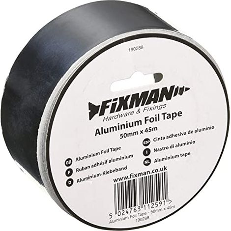 Fixman, Nastro adesivo in alluminio, 50 mm x 45 m, Grigio (argento) (1/4)
