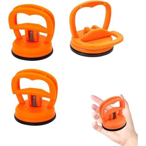 Lot de 3 ventouses extractrices pour réparation de bosses sur voiture et carrelage (orange) (1/5)