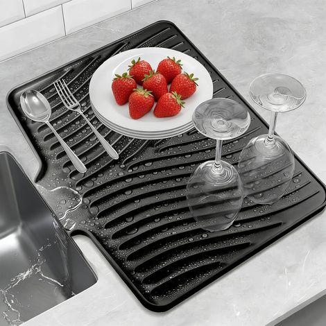 40331.5cm Tapis Egouttoir Vaisselle Silicone Egoutoire Cuisine (1/5)