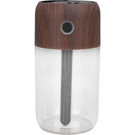 Mini humidificateur coloré et rafraîchissant avec veilleuse, idéal pour la voiture, le bureau, la chambre ou la maison. Ultra silencieux, capacité de 300 ml, filtre noir imitation bois. (1/5)