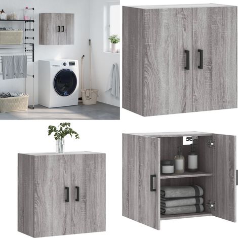Armoire murale sonoma gris 60x31x60 cm bois d'ingénierie - Meuble Mural - Armoire Murale - Rangement Mural - Étagère Murale - Meuble Design - Home & Living (1/5)