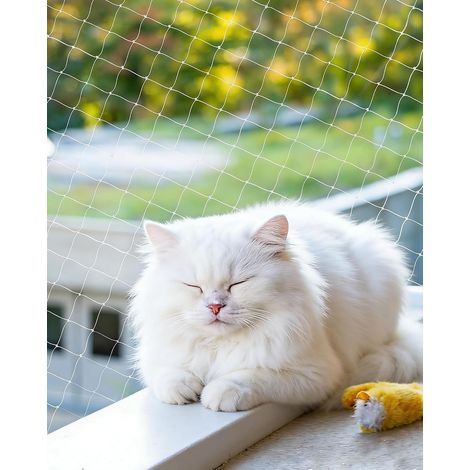 Filet Chat Balcon 10×3m, sans Perçage, mit Riemen und Haken, Nylon (1/5)
