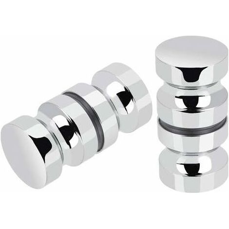 Lot de 2 de Poignées de Porte de Douche Bain Poignée de Porte de Douche 30 mm Poignées De Porte De Remplacement en Chrome Poli Poignée de Porte Ronde en Verre en Acier Inoxydable Durable 1000 pcs (1/5)
