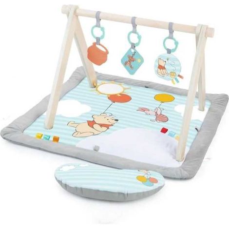 DISNEY BABY -WINNIE- Spielmatte für Babys, verstellbare Holz-Spielbogen mit sensorischen Spielzeugen, Spiegel (1/3)