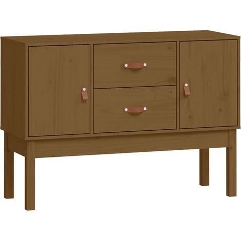 Credenza cassettiera cassettiera mobile contenitore organizer cucina soggiorno soggiorno 110 x 40 x 78 cm legno di pino massiccio marrone 020035735