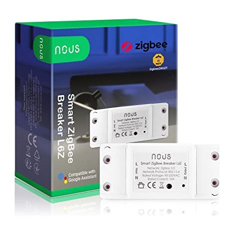 ZIGBEE INTERRUPTEUR SANS FIL NOUS L6Z, INTERRUPTEUR CONNECTÉ MODULE AVEC MINUTERIE, DOMOTIQUE MAISON, COMPATIBLE AVEC ALEXA, GOO